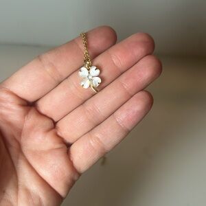 18k Gold Plated Stainless Steel Silver Four-Leaf Clover Necklace